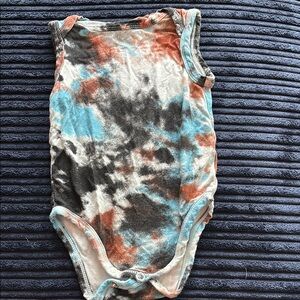 Angel Dear Orange and Blue Bodysuit Vibrant One Piece